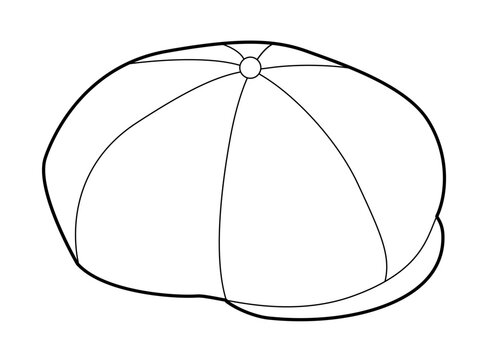 recommend clip art: Paperboy Gatsby Cap with Peak. Apple Newsboy Hat Fashion accessory clothing technical illustration. Vector headgear for Men, women, unisex style, flat template CAD mockup sketch outline isolated