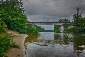 Fototapeta premium Railway bridge over the river