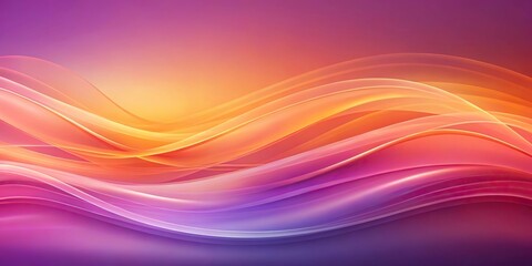 Obraz premium Abstract background with smooth translucent waves in shades of orange, pink, purple, and lavender