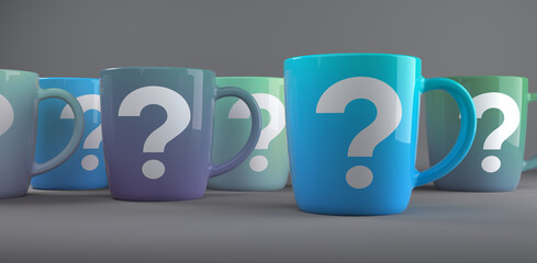 Question mark on coffee mug