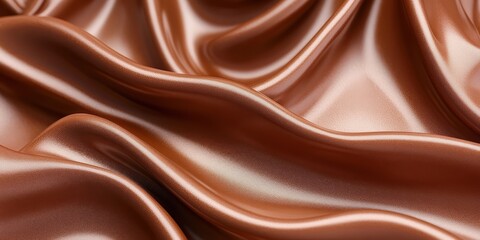 Fototapeta premium Luxurious close-up of smooth, rich chocolate texture, capturing the elegant, silky waves that evoke indulgence and decadence.