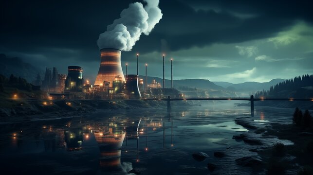render of a nuclear power plant