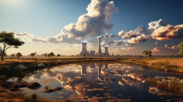 render of a nuclear power plant