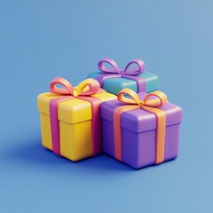 3D Gift Wrap Icon: Festive and Decorative Wrapping Paper Illustration Logo