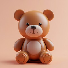 Fototapeta premium 3D Teddy Bear Icon: Classic Plush Toy for Comfort