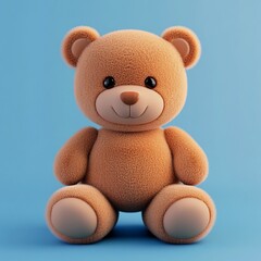 Obraz premium 3D Teddy Bear Icon: Classic Plush Toy for Comfort