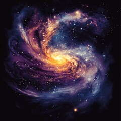 Obraz premium A vibrant, swirling nebula in space, filled with stars and cosmic dust.