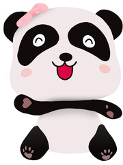 panda with a smile