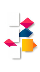 white squares with colorful arrows pointing to them, a simple flat vector graphic design on a grey background, in a minimalistic style with simple shapes and lines,