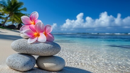 Stones on the island of flowers beach