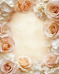 Romantic floral wedding invitation card design