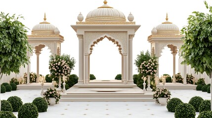 Fototapeta premium Royal Mughal Garden Frame Designs for Classic Artwork Presentations – Perfect for Any Occasion 