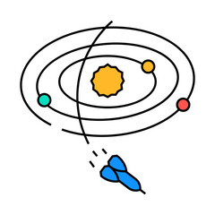 interstellar travel space exploration line icon vector. interstellar travel space exploration sign. isolated symbol illustration