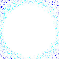 Drops of blue ink, splashes of ink, smeared ink on the edges