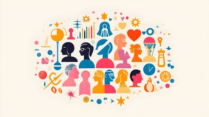 Fototapeta premium gender race and equality symbols