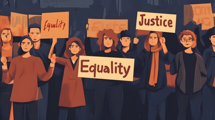 peaceful protesters holding signs