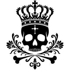 King skull silhouette vector design