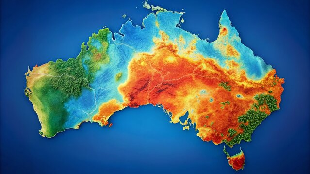 Population Density Map of Australia Highlighting Urban Areas and Sparsely Populated Regions