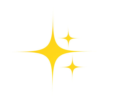 Three stars icon with four corners of light. Vector illustration