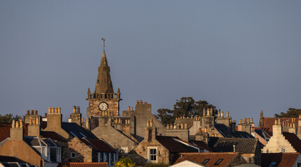 Pittenweem Rooftops Church and Chimneys, East Neuk, Fife, Scotland