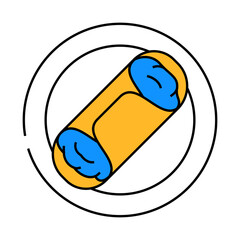 cannoli pastry italian cuisine line icon vector. cannoli pastry italian cuisine sign. isolated symbol illustration