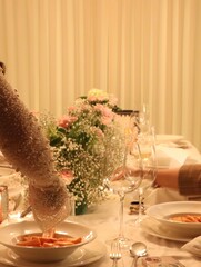 table setting with flowers