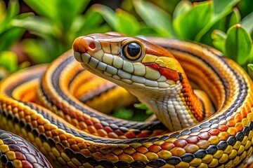 Fototapeta premium Rat Snakes in North Carolina: Captivating Images of Elaphe obsoleta in Their Natural Habitat