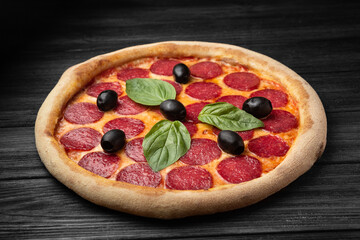 Italian pizza with salami