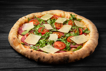 Italian pizza with salami