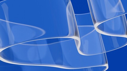 Glass wallpaper background, abstract glass wave with blue color. 3d background. High quality rendering. © Zulfikar