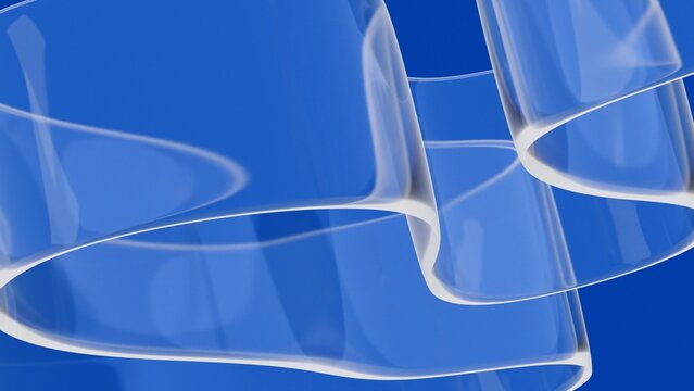Glass wallpaper background, abstract glass wave with blue color. 3d background. High quality rendering.