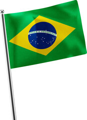 Brazil realistic 3D flag render