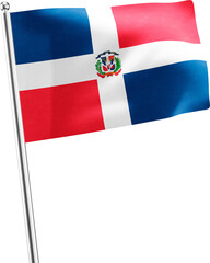Dominican Republic realistic 3D flag render