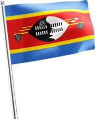 Eswatini realistic 3D flag render