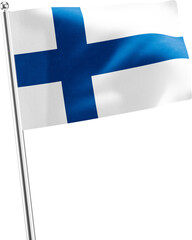 Finland realistic 3D flag render