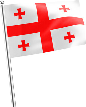 Georgia realistic 3D flag render