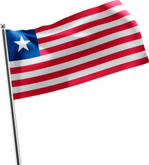 Liberia realistic 3d flag render