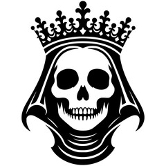 Queen skull portrait vector design