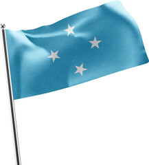 Micronesia realistic 3d flag render