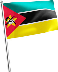 Mozambique realistic 3d flag render