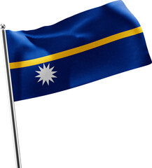 Nauru realistic 3d flag render
