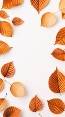 Obraz premium Autumn charm: Simple and elegant banner featuring fall leaves and ample copy space, creating a refined visual effect that celebrates the beauty of autumn with tasteful design.