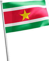 Suriname realistic 3d flag render