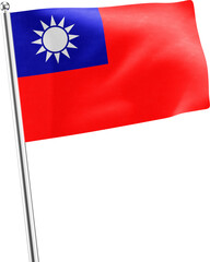 Taiwan realistic 3d flag render