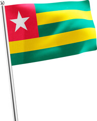 Togo realistic 3d flag render