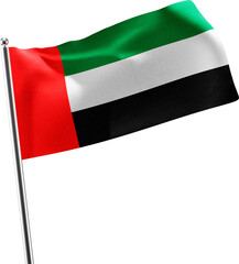 United Arab Emirates realistic 3d flag render