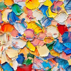 Fototapeta premium A vibrant abstract composition of colorful paint strokes, showcasing texture and artistic expression.