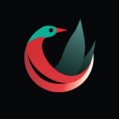 gradient abstract little bird logo vector
