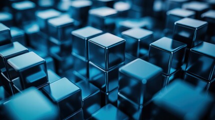 Fototapeta premium Abstract Blue Cubes