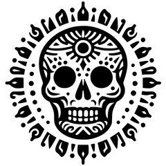 Ethnic skull silhouette vector design